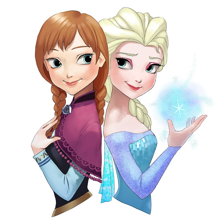 Frozen (movie), Princess Elsa, Princess Anna, studio shot, women, HD wallpaper