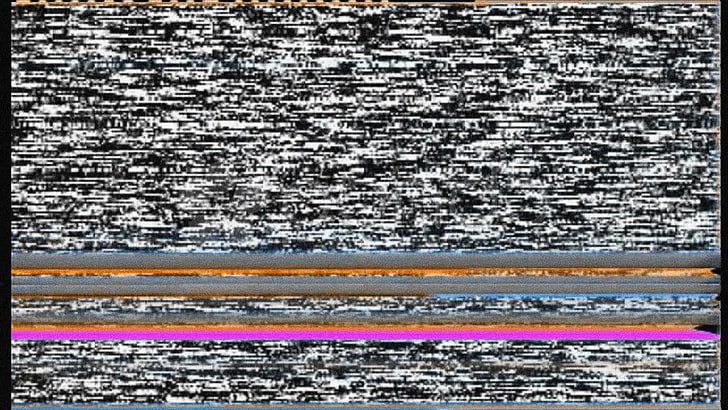 red and gray area rug, glitch art, static, TV, full frame, no people