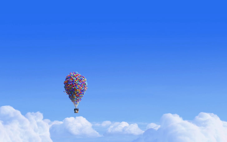 Up (movie), balloon, hot air balloons, sky, movies, Walt Disney, HD wallpaper
