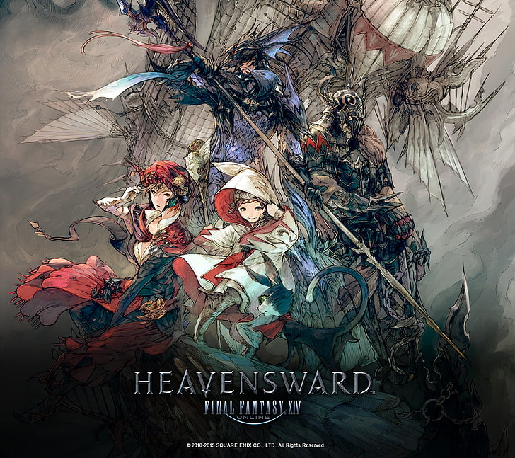 Heavensward illustration, Final Fantasy XIV: A Realm Reborn, fantasy art, HD wallpaper