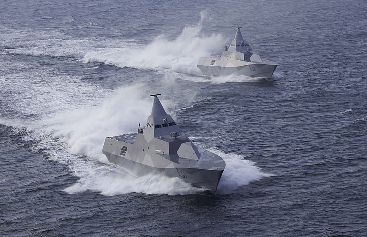 stealth, ship, military, Visby Class Corvette, Swedish Navy