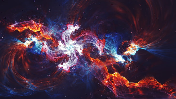 astrophotography of galaxy digital wallpaper, fractal, abstract