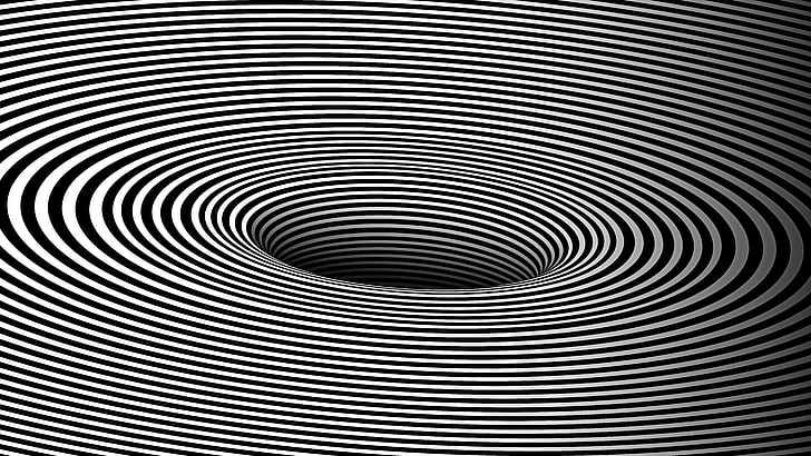 optical illusion, optical art, black, white, vector, pattern, HD wallpaper