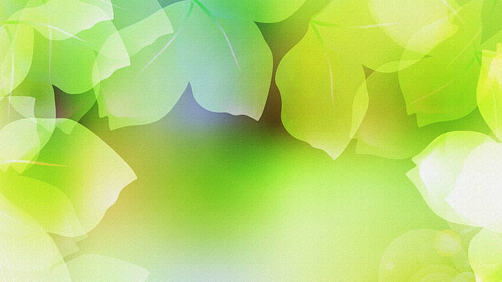 Spring Green 1, firefox persona, muted, leaves, blurred, white, HD wallpaper