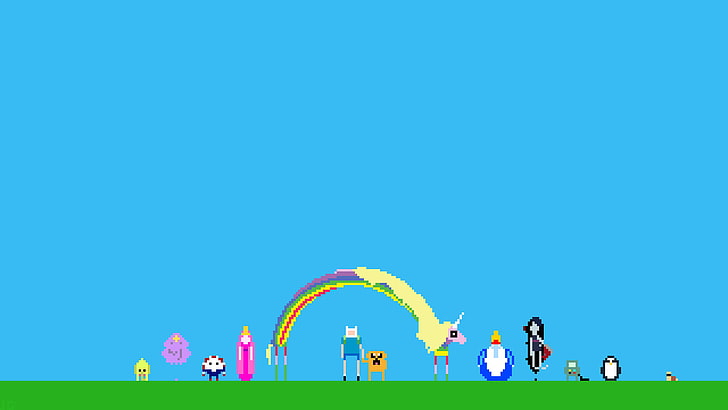 Adventure Time digital wallpaper, pixel art, Princess Bubblegum