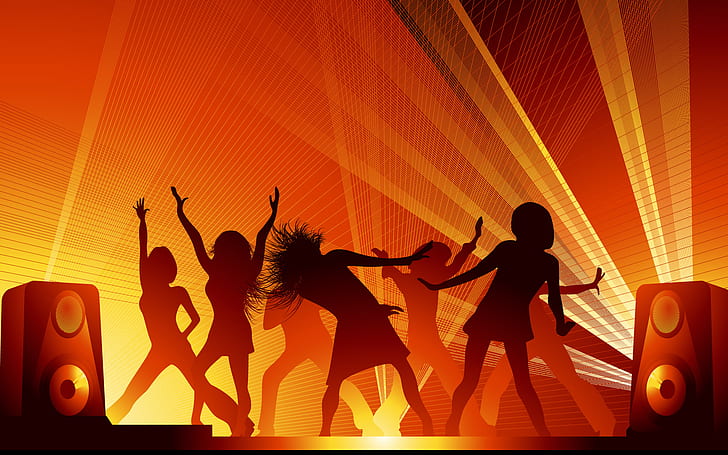 Orange Music Party, vector and design, HD wallpaper
