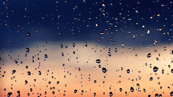 water droplets wallpaper, rain, window, water drops, water on glass