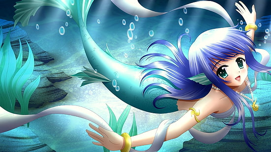 HD wallpaper: blue mermaid, sea, girl, the ocean, tail, Asian, beautiful  woman | Wallpaper Flare