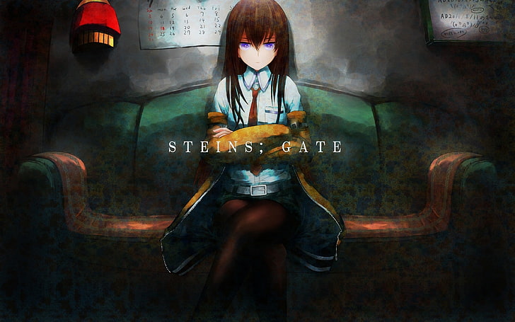Steins Gate painting, anime, Steins;Gate, Makise Kurisu, anime girls, HD wallpaper