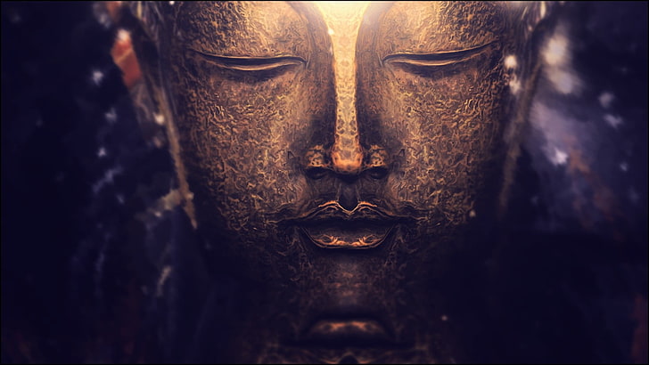 Gautama Buddha figurine, Buddha face statue, meditation, spiritual