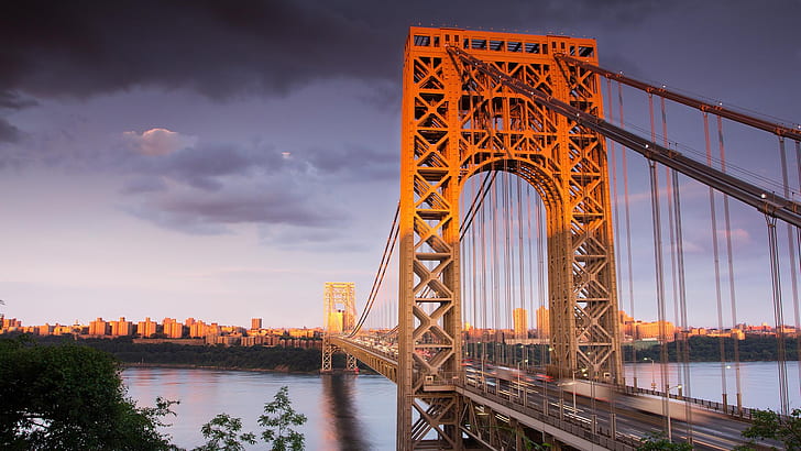 HD wallpaper: George Washington Bridge HD, fort lee, new jersey, sunset |  Wallpaper Flare