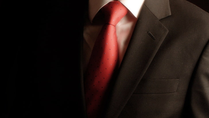 red necktie, Hitman, studio shot, business, close-up, indoors