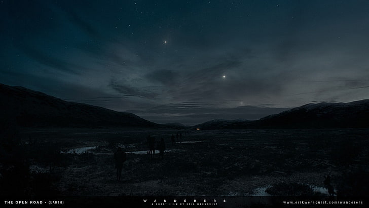 gray clouds, space, galaxy, Moon, planet, nature, landscape, Wanderers