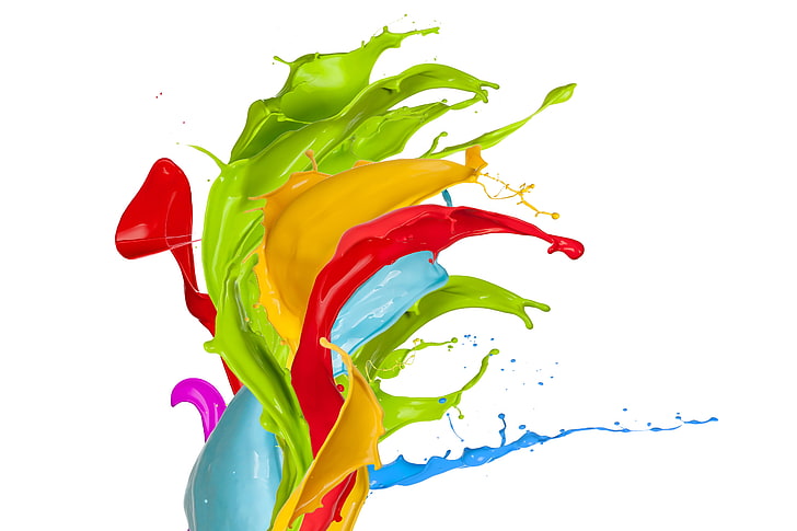 multicolored paint wallpaper, drops, squirt, colors, design, splash, HD wallpaper