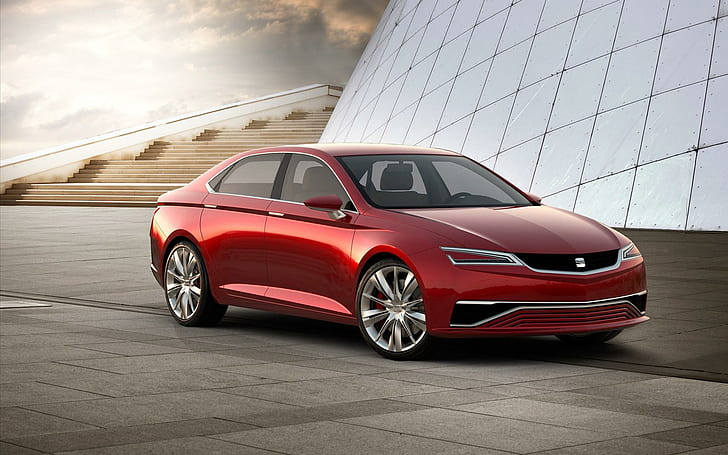 2011 SEAT IBL Concept, red sedan, cars, other cars, HD wallpaper