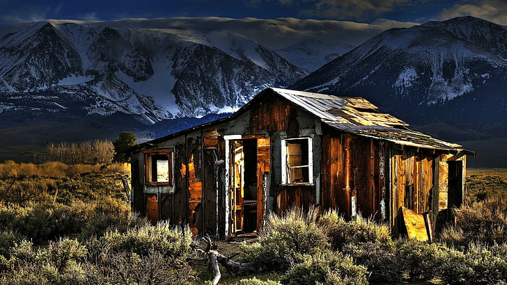 cottage, bodie, united states, california, sierra nevada, barn, HD wallpaper
