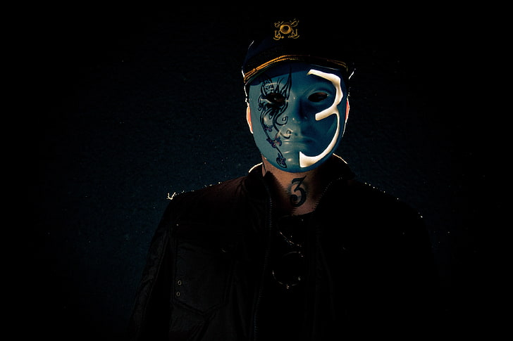 man wearing blue and black face mask wallpaper, Johnny 3 Tears