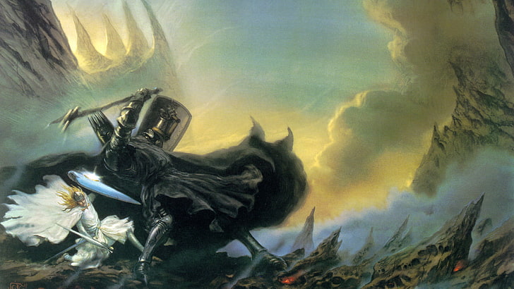 fantasy Art, J. R. R. Tolkien, John Howe, Morgoth, The Silmarillion, HD wallpaper