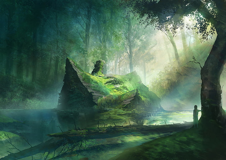 House in the Swamp Anime-original-house-wood-wallpaper-preview