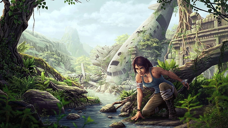 fantasy art, Lara Croft, Tomb Raider, tomb raider 2013, one person