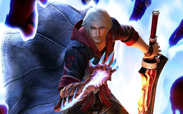 male animation character, Devil May Cry, Devil May Cry 4, video games, HD wallpaper