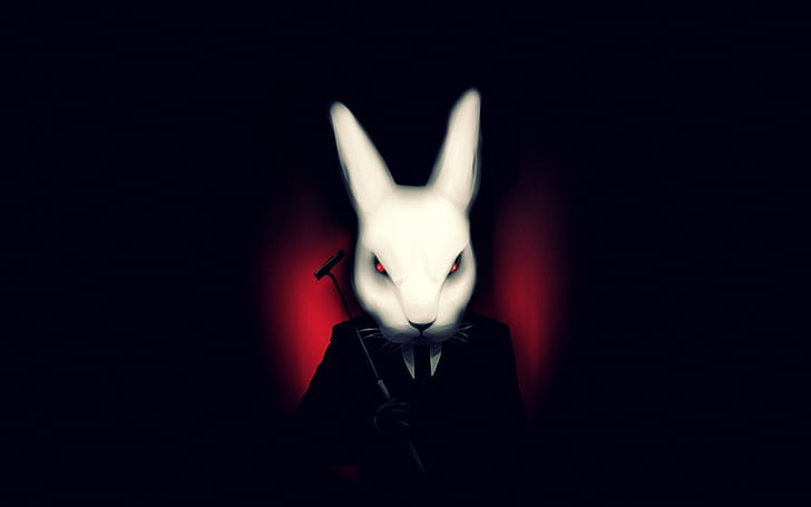 art, background, black, Dark, Misfits, Rabbit, Suit, vampire, HD wallpaper