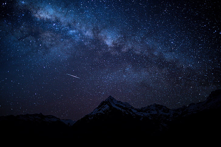 cluster of stars, starry sky, night, mountains, star - Space, HD wallpaper