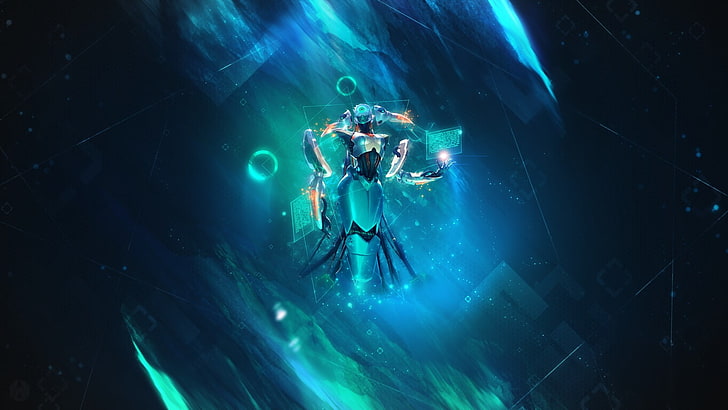 green and black abstract painting, League of Legends, Lissandra (League of Legends), HD wallpaper