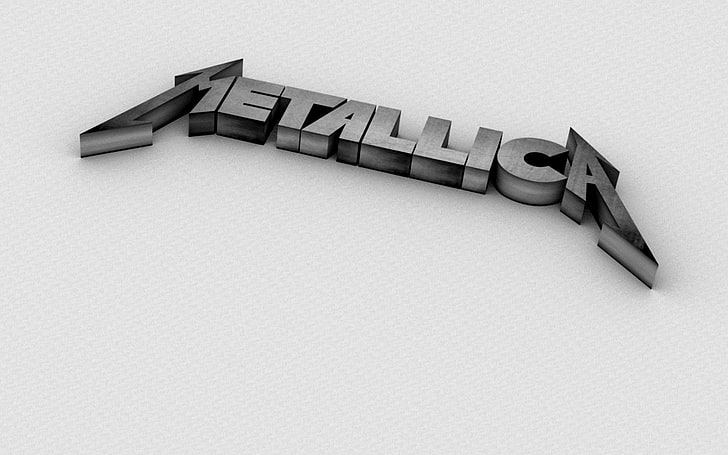 3D Metallica Logo, gray Metallica emblem, Music, white tigers