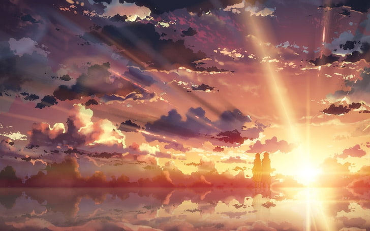 silhouette of clouds during sunset, Sword Art Online, Kirigaya Kazuto, HD wallpaper