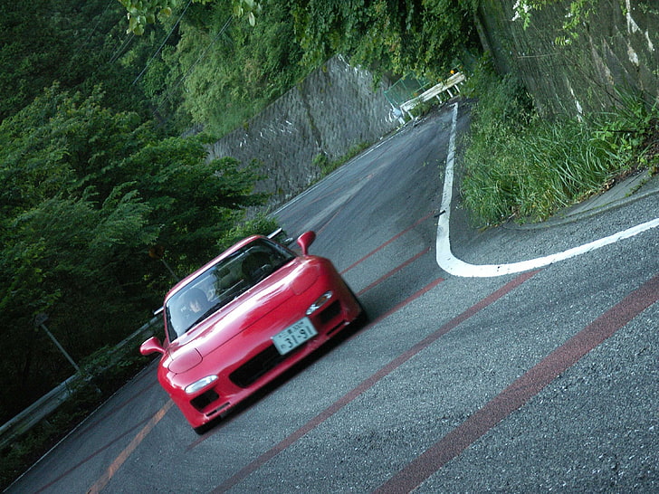 Mazda RX-7, Touge, transportation, mode of transportation, road, HD wallpaper