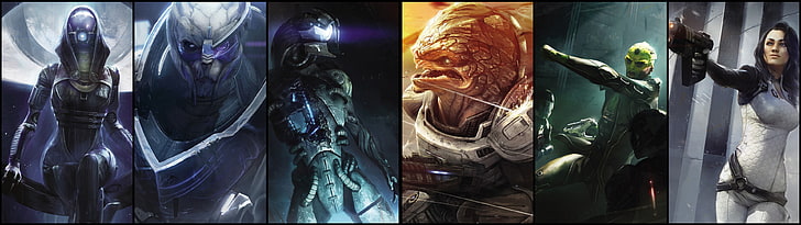 game characters collage, Mass Effect 3, video games, Mass Effect 2