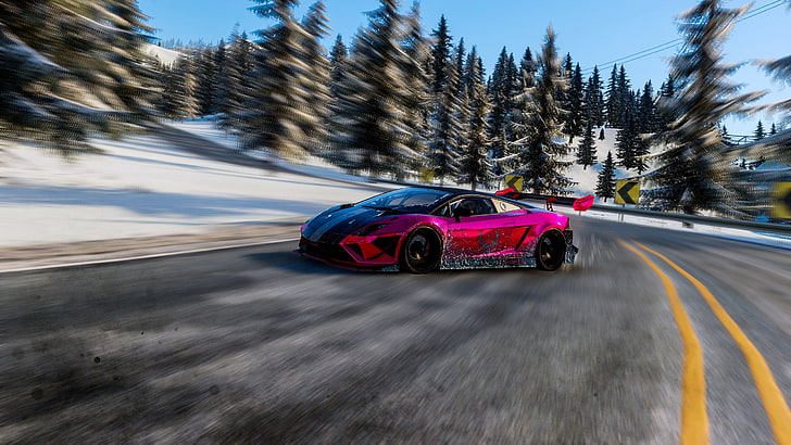 pink sports coupe, The Crew Wild Run, Lamborghini Gallardo Superleggera LP570, HD wallpaper