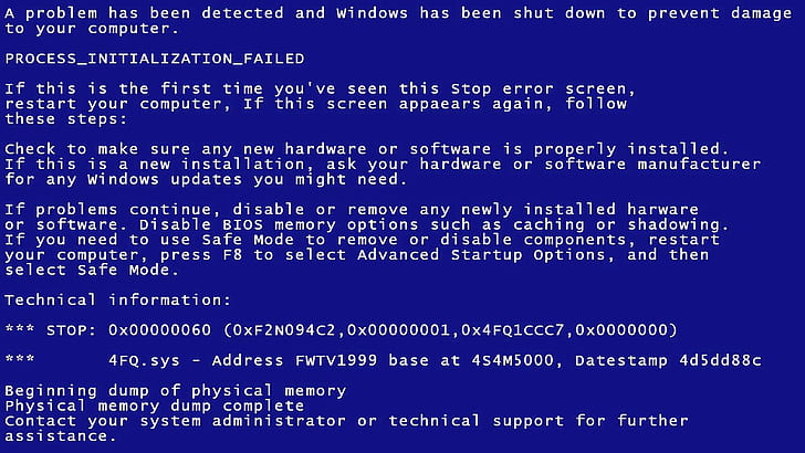 Microsoft Windows, Blue Screen of Death, Windows Errors