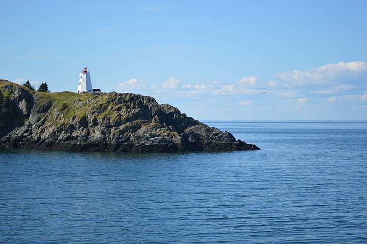 water, coast, Canada, lighthouse, HD wallpaper