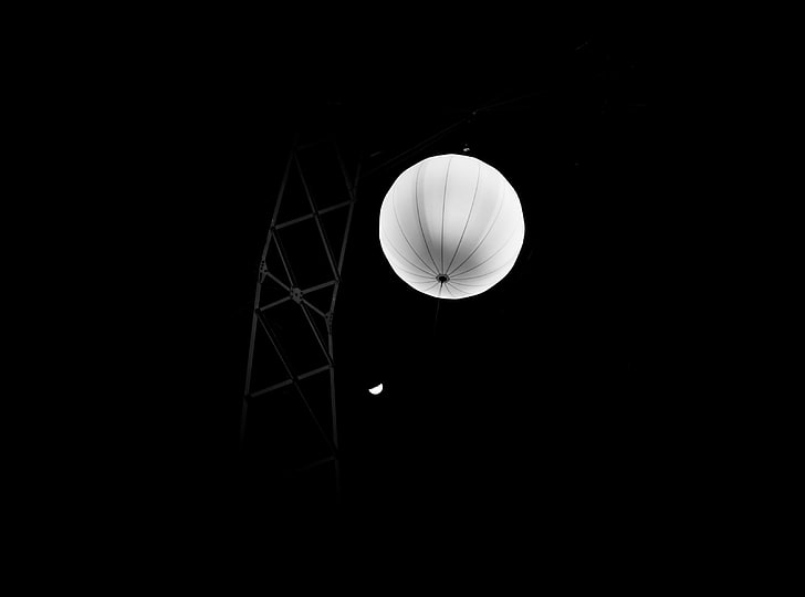 Two Moons, Black and White, Creative, City, Modern, Building