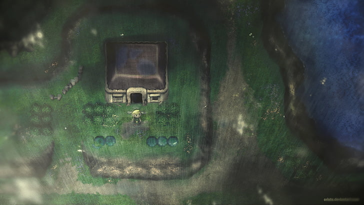 gray and brown house wallpaper, Link, video games, The Legend of Zelda