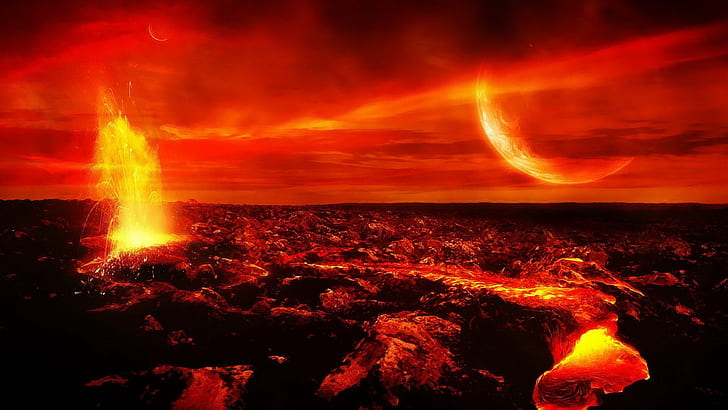 1920x1080 px fire flames outer planets space Animals Birds HD Art