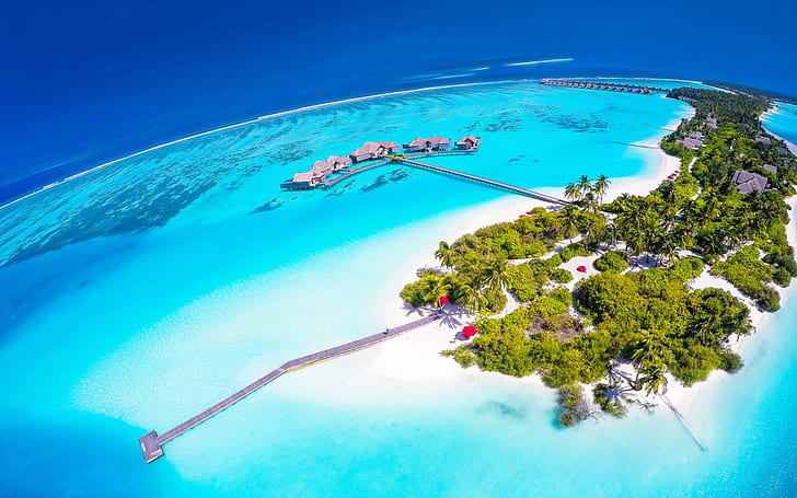 Niyama Resort Maldives Beauty From The Sky A View Of Unmanned Aircraft Wallpaper For Desktop 1920×1200, HD wallpaper