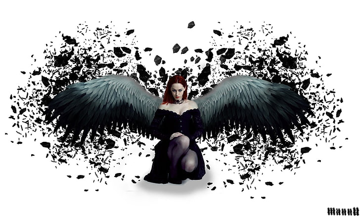 HD wallpaper: Dark, Angel, Black, Gothic, Wings | Wallpaper Flare