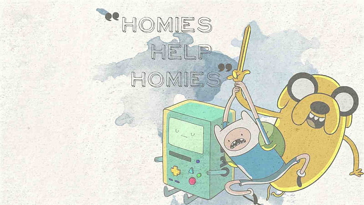 Adventure Time poster, Finn the Human, Jake the Dog, BMO, finance