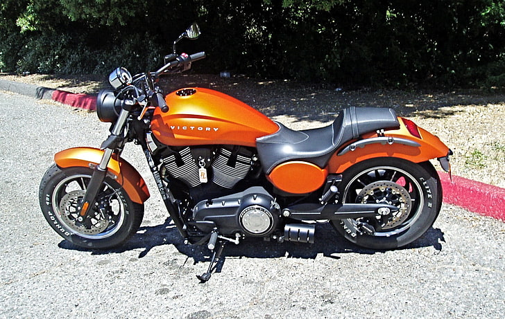 red and black cruiser motorcycle, Victory Judge, Harley-Davidson, HD wallpaper