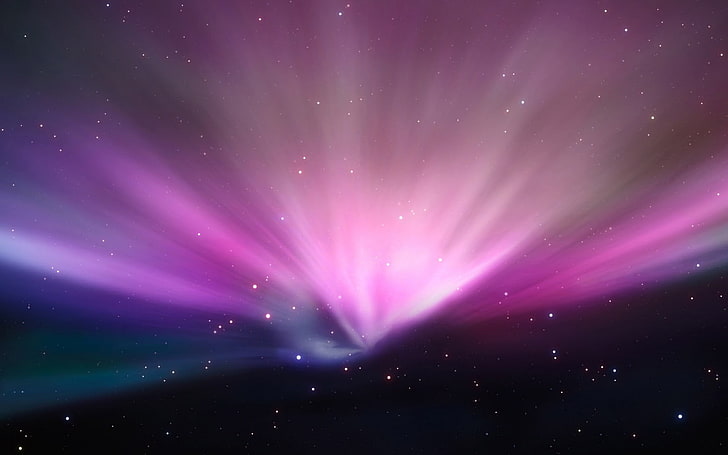 pink, purple, and blue light with black background, Apple Inc., HD wallpaper