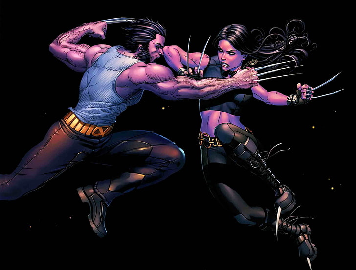 X-Men characters wallpaper, X-23, Wolverine, comics, full length