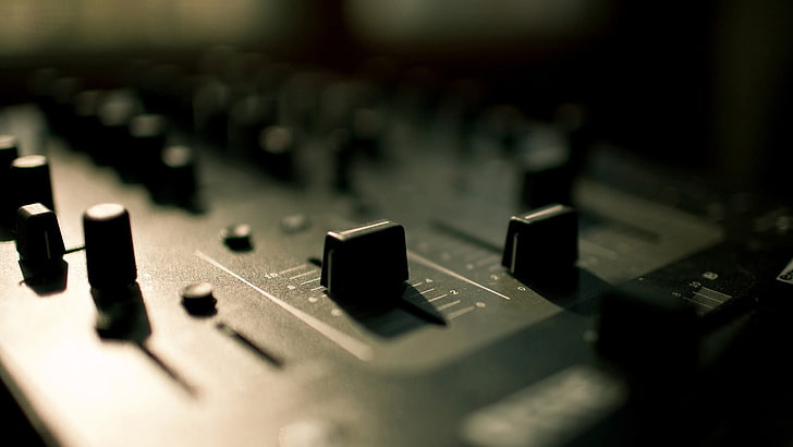 black audio mixer, technology, mixing consoles, sound mixer, sound recording equipment