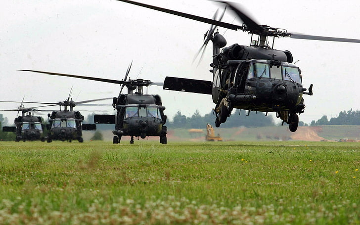 Sikorsky UH-60 Black Hawk, helicopters, military aircraft, mode of transportation