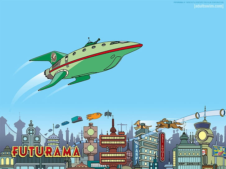 Futurama Planet Express Ship PlanEx Ship Entertainment TV Series HD Art