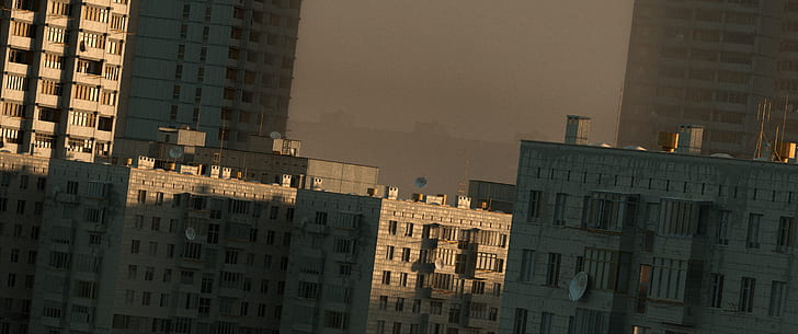 city, 3D, Cinema4D, building, Soviet Union, depressing, town, HD wallpaper