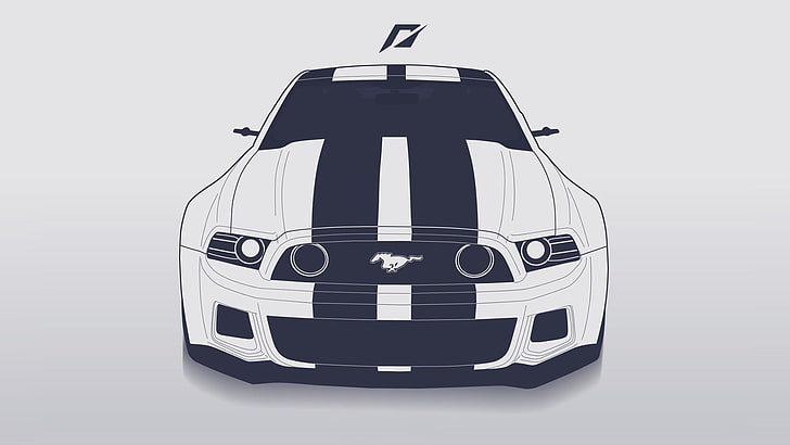 white and black Ford Mustang car illustration, Need for Speed, HD wallpaper