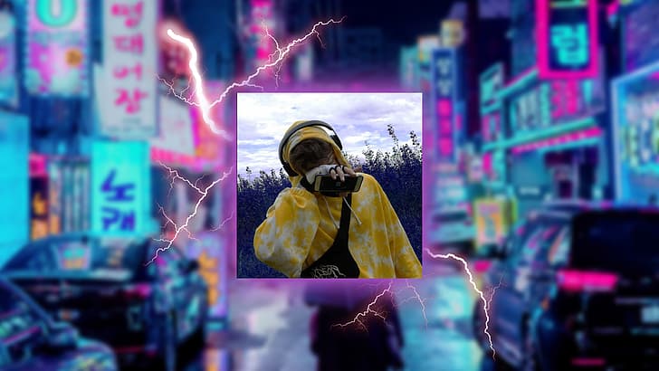 Taddl, TJ_beastboy, music, musician, neon, Japan, Streaming, HD wallpaper